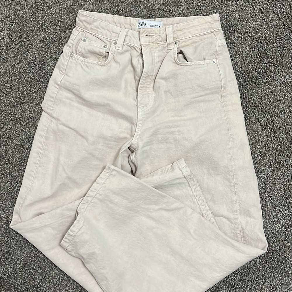 tan wide leg zara pants - Picture 2 of 3